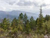 Barret sur Méouge - Hautes Alpes  Au loin, le col de Branche (1465m) et la montagne de Chanteluc (1542m). Tout à fait à droite, c'est le Mont Ventoux