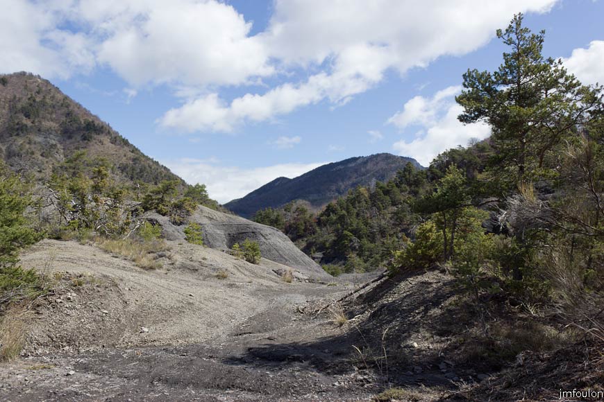 bayons-ch-fer-combe_32.jpg - Arrivée au Serre de Chabanette. A partir d'ici, nous allons empreinter la piste de la Grande Cabane, qui va nous ramener  1,5 km plus bas environ, dans le vallon de la Combe et le torrent du Sasse