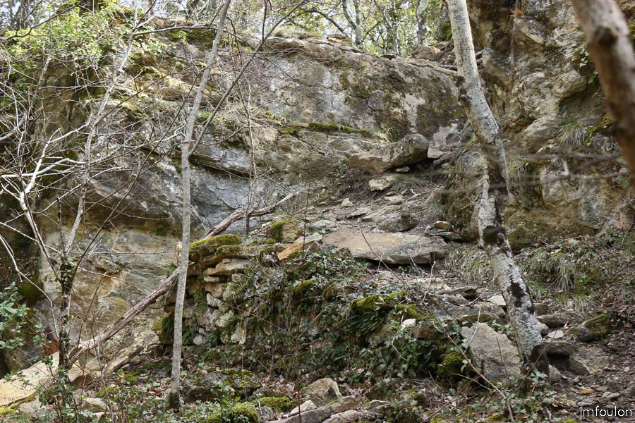 st-donat-haut-09web.jpg - St Donat le Haut - Descendons explorer ce lieu mystérieux. Ici les rvestiges du seul accès permettant de descendre dans la doline