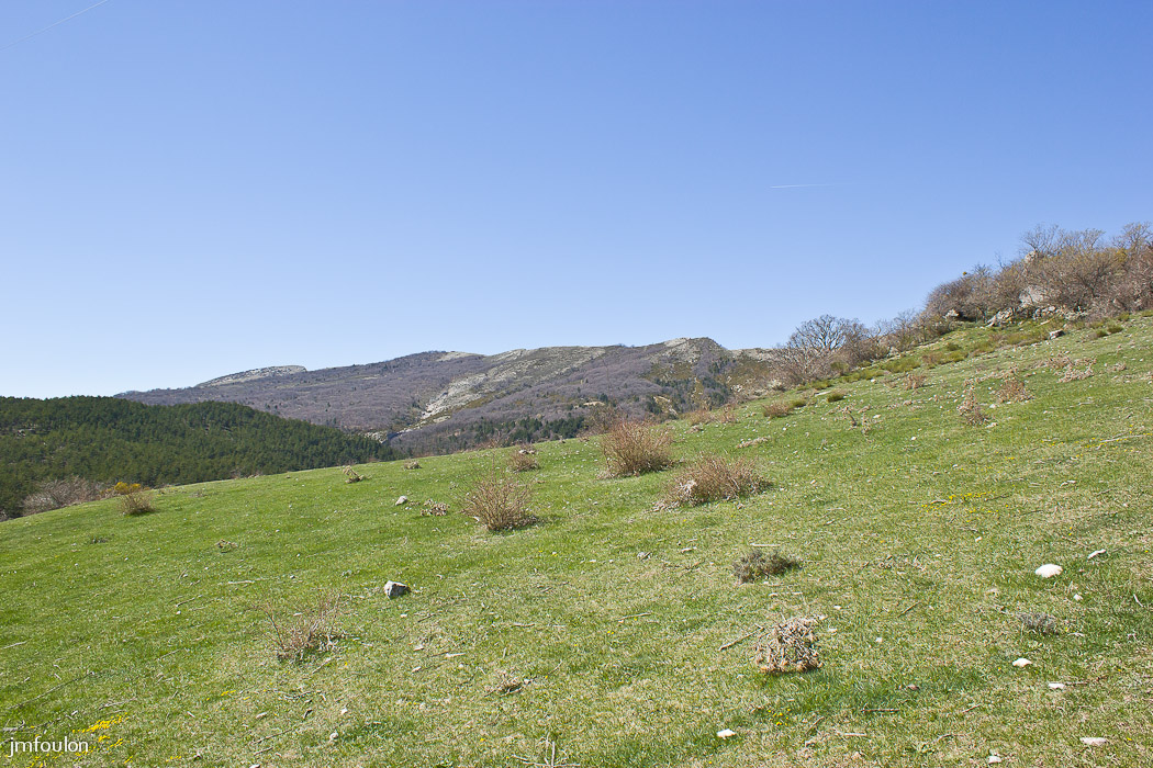 gache-083.jpg - Nous voici dans les près au abords de Chardavon, hameau de la commune de Saint Geniez. Au loin, les crêtes que nous venons de parcourir