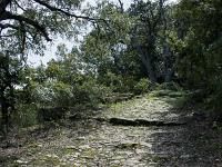 Plateau de Ganagobie  Ancien accès au plateau et au monastère depuis la vallée de la Durance - Vue sur la calade