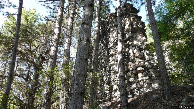 chateau-venterol-04bweb.jpg - Le château apparaît dans la végétation. Ici le mur Sud