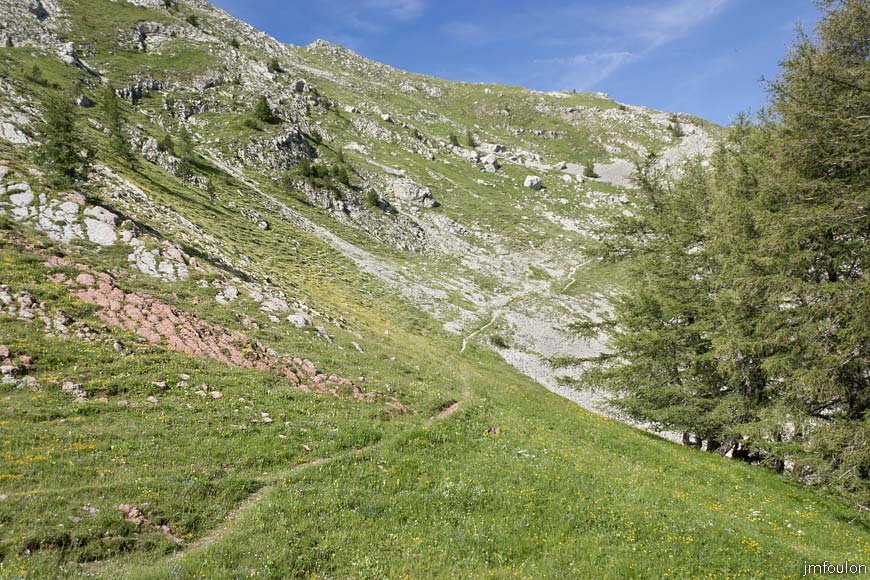 les_monges-027web.jpg - Le sentier que nous allons suivre pour rejoindre la Crête du Raus que nous allons gravir pour atteindre Coste Belle puis le sommet des Monges