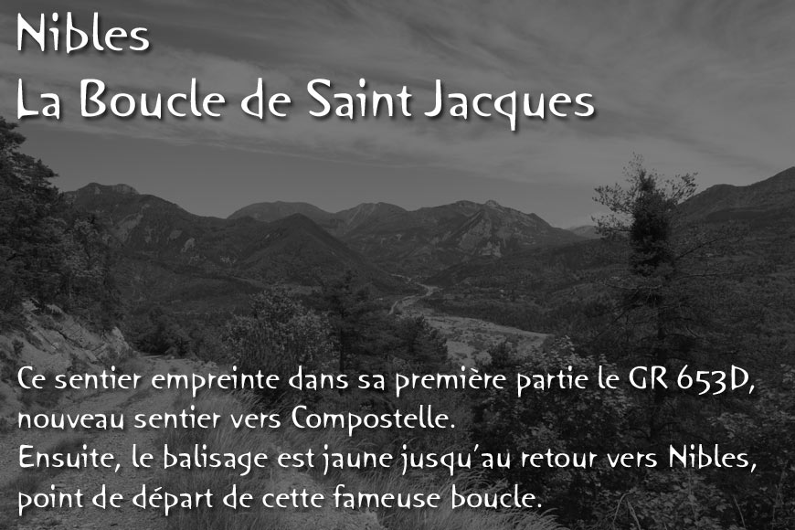 bcle-st-jacques-00.jpg - Rando à partir de Nibles - Dénivellé: 600 m - Distance: 13 km - Durée: 4h30 - Fifficulté: ** - Balisage: Rouge et jaune puis jaune - Cartographie: 3339 ET