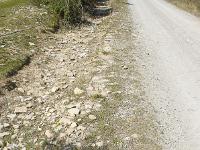 Route royale (portion Châteauneuf-Val-St-Donat)  On voit bien ici la bordure de pierre dressées de la voie qui faisait 5 m de large et était intégralement empierrée