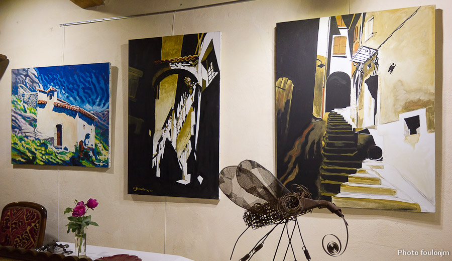 garoute-1.jpg - A l'atelier 72 rue Henry Peuzin. Toiles de Garoute (hors manifestation).