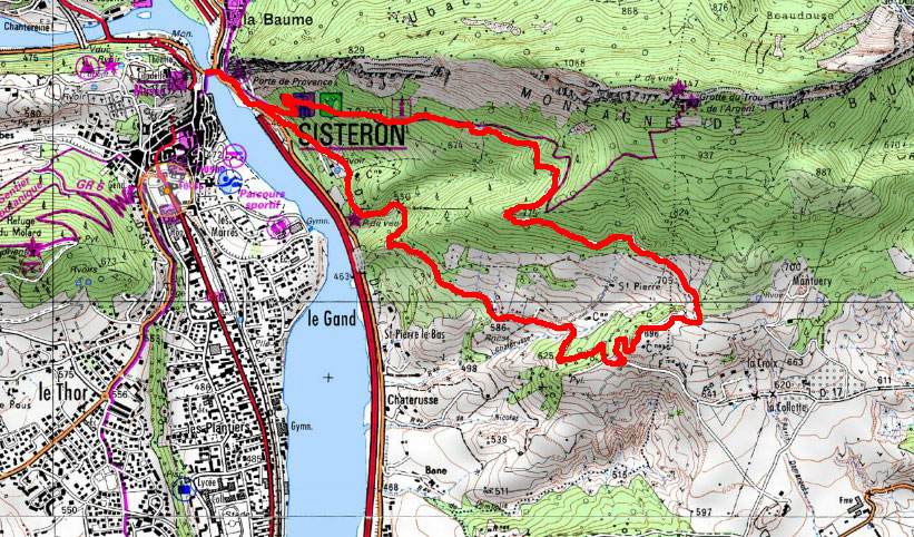 capt-baume.jpg - SIsteron - Adret de la Baume. Boucle de 8 km par l'ancienne route d'Entrepierre, la piste forestière (PR) qui ratrappe le sentier du Trou de l'Argent