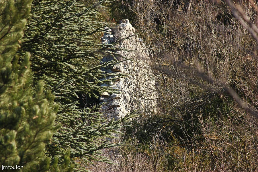 rempart-bas-01_lr-web.jpg - La partie la plus basse encore debout, près du faubourg se résume aujourd'hui à un pan de mur d'une quinzaine de mètres de long sur cinq de haut et 60 cm d'épaisseur environ