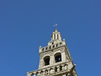 Sainte-Marie du Menez-Hom  Le clocher avec ses trois galeries superposées et sa rotonde sommitale