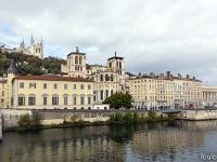 Lyon  Vue sur la basilique ND de Fourvière et la cathédrale de St Jean