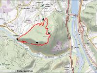 Rando à Mongervis (Sisteron)  Plan de situation et tracé de la randonnée - IGN Géoportail