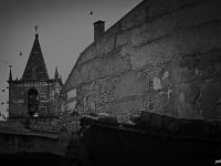 Noir & Blanc - Patrimoine religieux  Clocher de l'église de Riez (Alpes de Haute Provence)