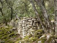 Plateau de Ganagobie (04)  Ruines hors les murs devant le rempart de Villevieille ...