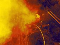 Sépia - Filtres - N&B partiel  Ouvrier au travail (Sisteron - Alpes de Haute Provence)