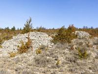 St May - Col de St May  Pierriers qui nous rappellent l'intense activité agricole de jadis sur le plateau de Saint Laurent. Ceux sont les pierres retirées lors des labours succéssifs. On en trouve sur tout le plateau
