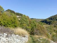 Barret-de-Lioure - Drôme  Cette voix était corrossable. Ici, vestiges du mur qui retient la partie haute du chemin ...