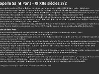 Chapelle Saint-Pons - XIIe  Quelques explications 2/2