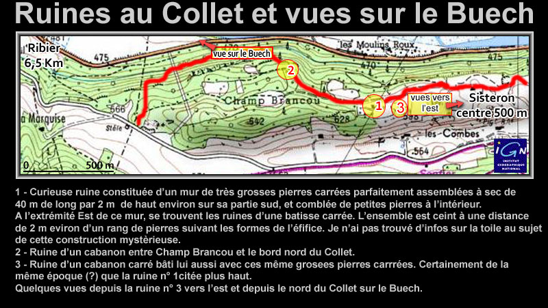 collet-00web.jpg - Ruines du Collet - Vues sur le Buech et  vers l'est