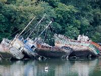 Douarnenez  Port Rhu - Le cimetière de bateaux