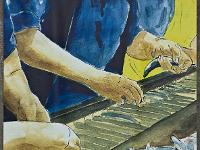 Douarnenez  Port Rhu - Oeuvre de Nibor sur les murs d'une ancienne conserverie