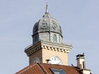 Visite de la ville de Gap (Hautes Alpes)  Clocher du beffroi qui surplombe l'Hôtel de Ville. Il date de 1407
