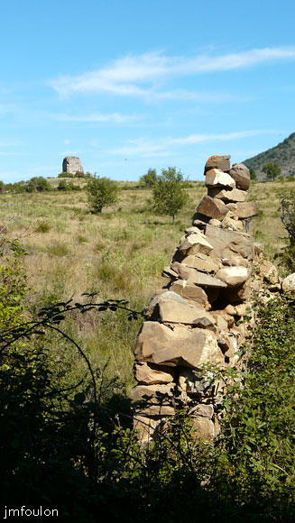 tour-melve-05web.jpg - Vue sur la Tour depuis le début du plateau prise depuis la ruine de la "bergerie de la Tour" qui se trouve à environ 450 m à l'est de la Tour médiévale