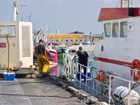 Port de Saint Guénolé  Préparatifs avant la prochaine sortie en mer