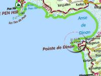 Crozon - Pointe de Dinan au couchant  Situation géographique (IGN Géoportail)