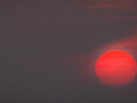Crozon - Pointe de Dinan au couchant  Zoom sur le soleil couchant depuis la pointe de Dinan