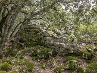 Plateau de Ganagobie (04)  Les ruines du viilage de villevieille - Une autre bâtisse (mur Ouest) ...