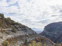 Pomet (Ht Alpes)  Vue sur l'entrée des gorges de la Méouge depuis Pomet