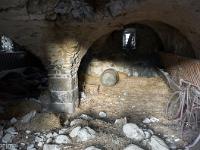 Ferme ruinée de la Tuilière à Ribiers  La bergerie voûtée. Les mangeoires sont encore  intactes