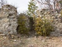 Le Château  Rempart Nord depuis la cour d'honneur. Plus loin au Nord se trouve l'entrée du château, ses remparts et son imposante tour carrée à l'Est